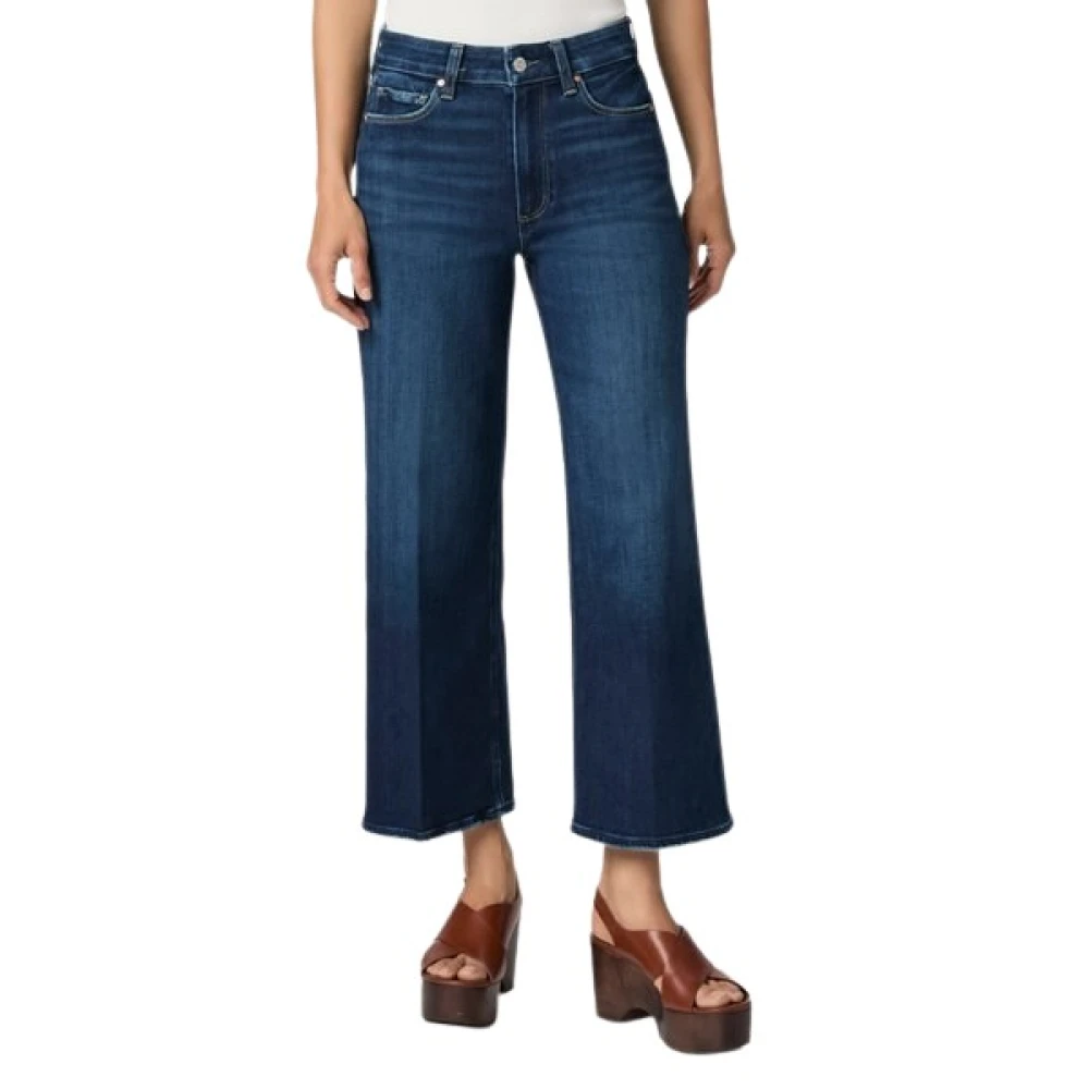 Paige Women's Blue Wide Leg High Waist Jeans - Cropped Jeans - W30 - Jeans