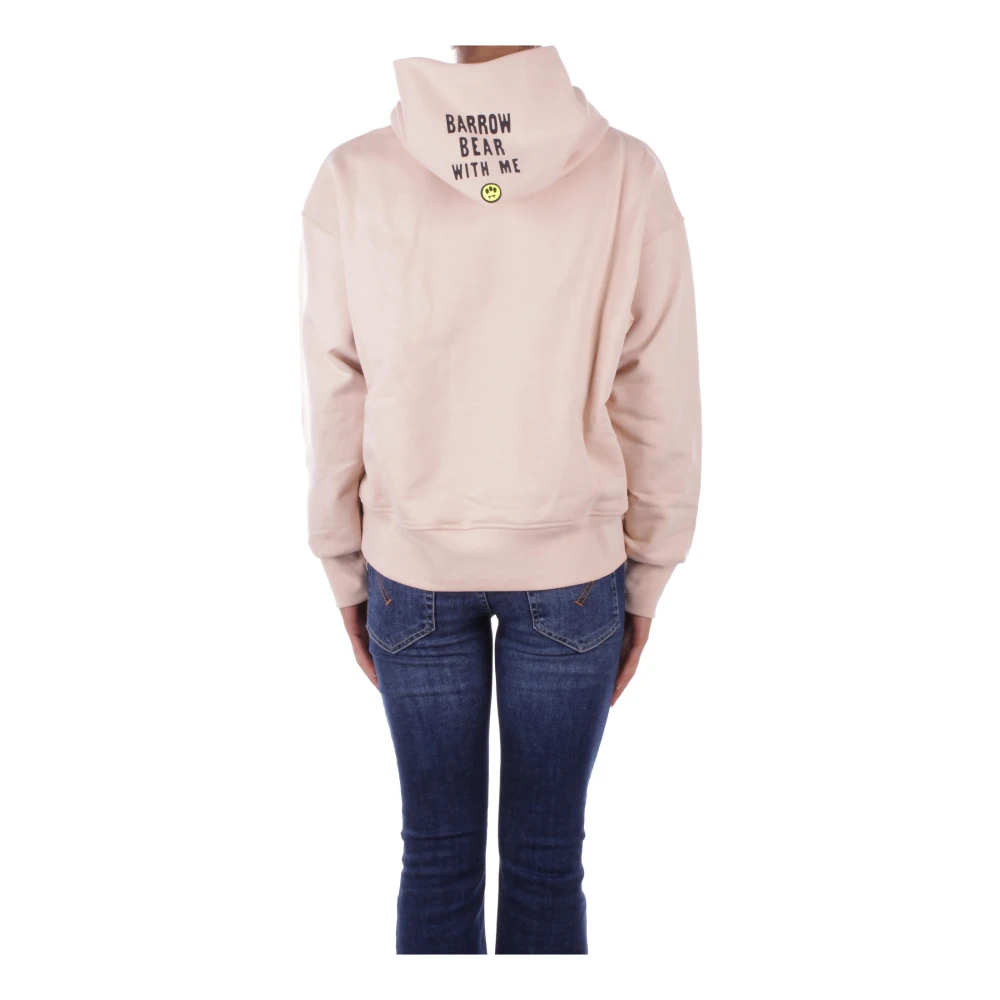 Barrow Zandkleurige Hoodie met Logo aan de Voorkant Beige Dames