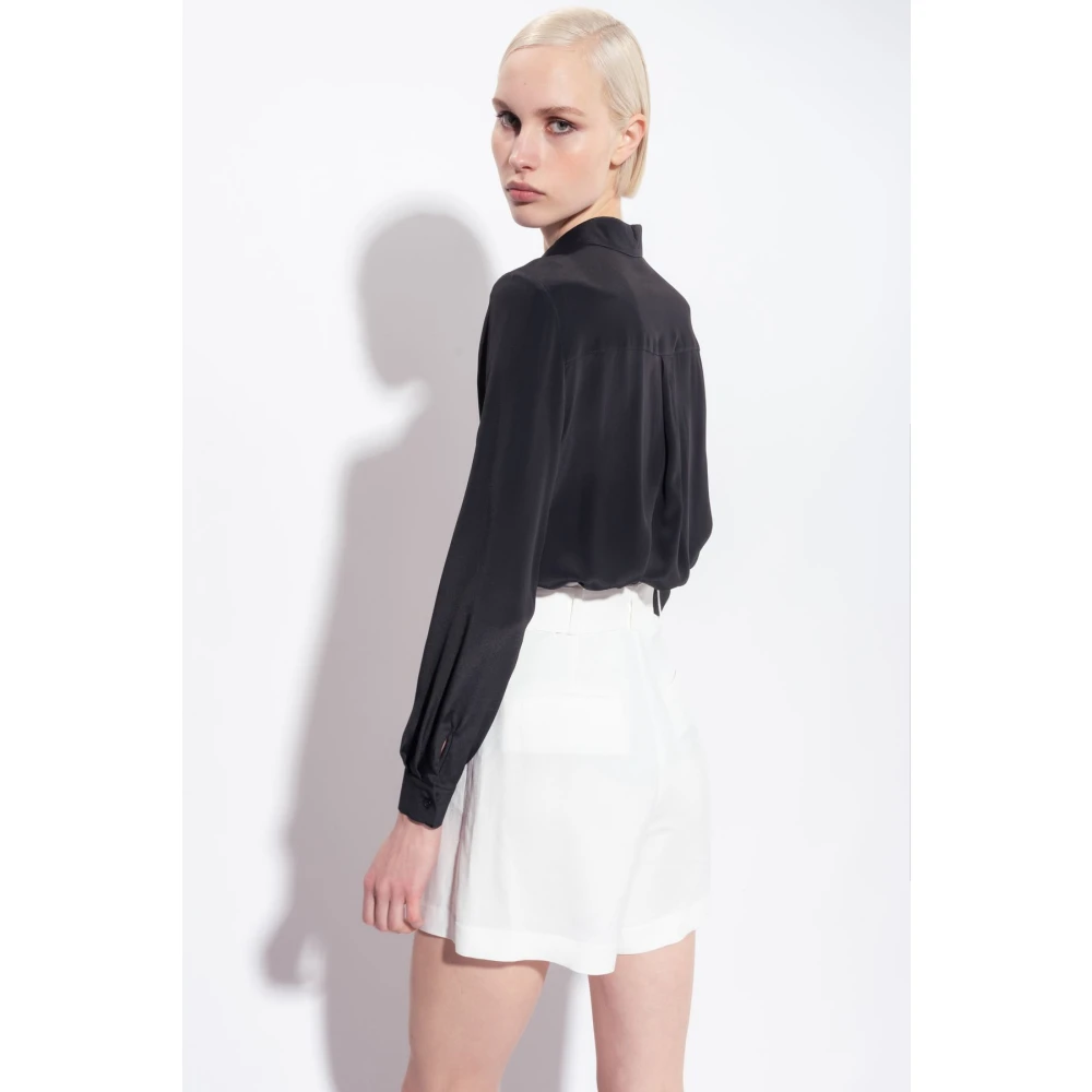 pinko Nora Crepe de Chine Shirt met Opgezette Zakken Black Dames
