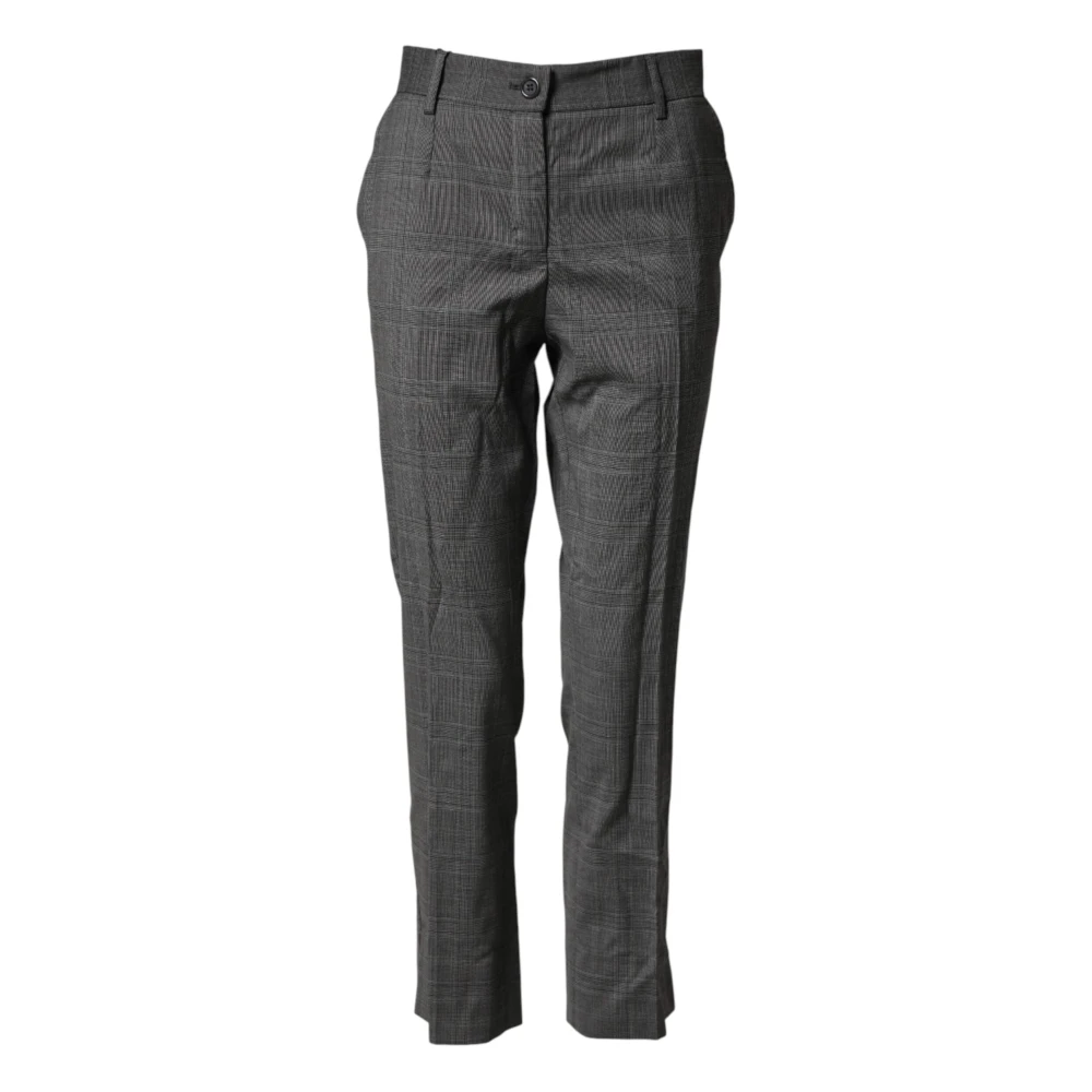 Dolce & Gabbana Women's Gray Dress Trousers - Slim-Fit Trousers - M - Trousers