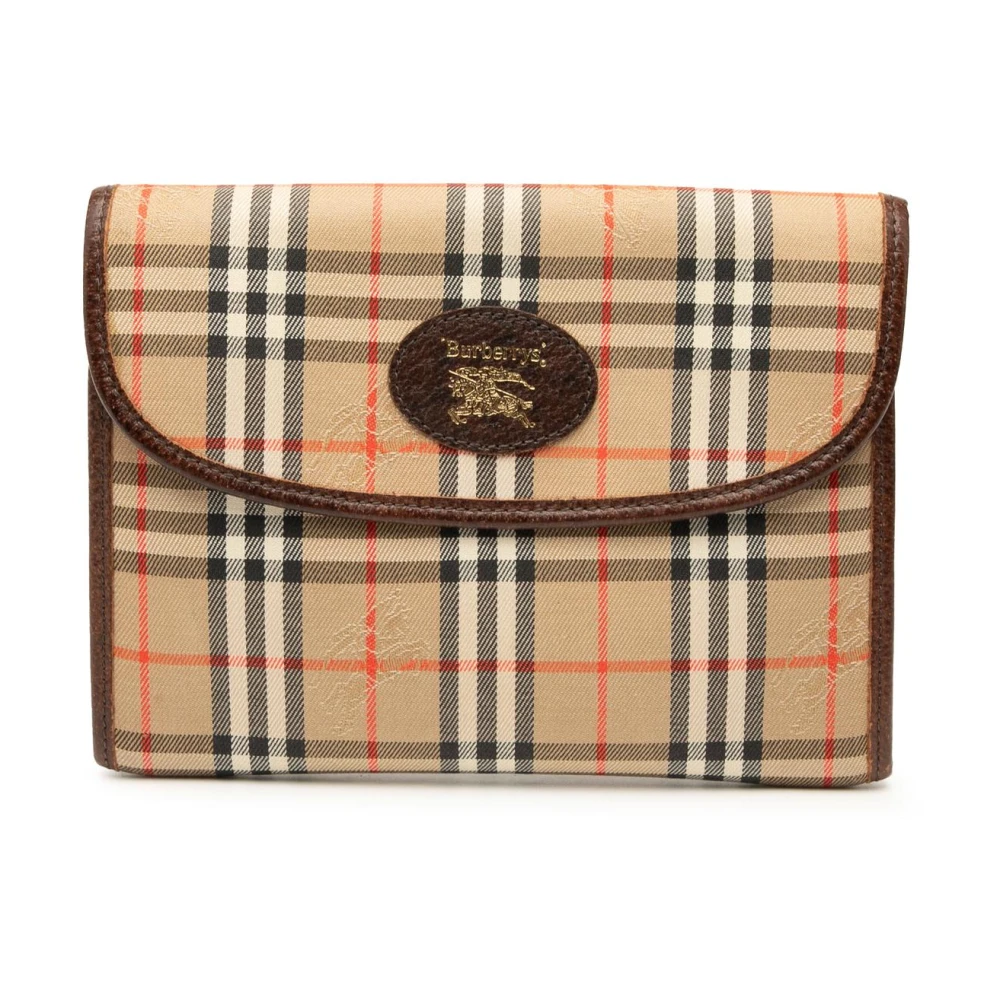 Burberry Vintage Women's Brown Pre-Owned Patterned Flap Pouch