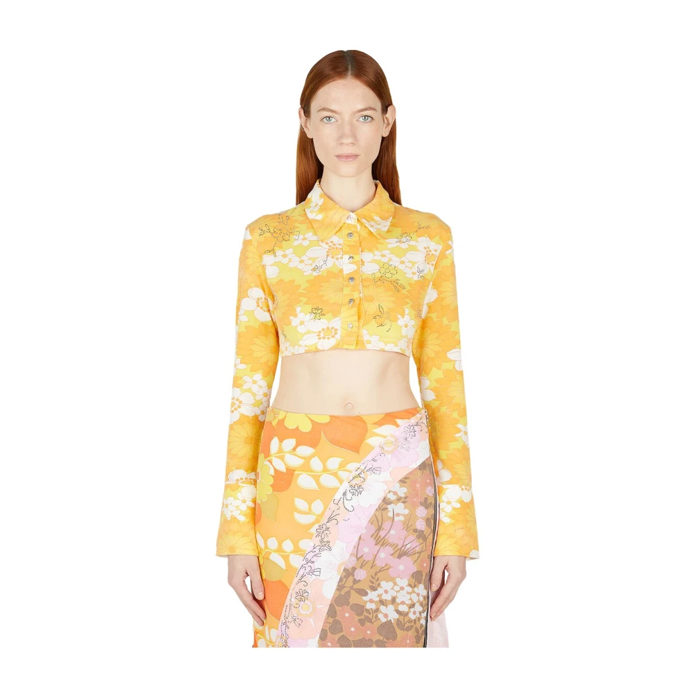 Rave Review Bloemen Cropped Shirt Multicolor Dames
