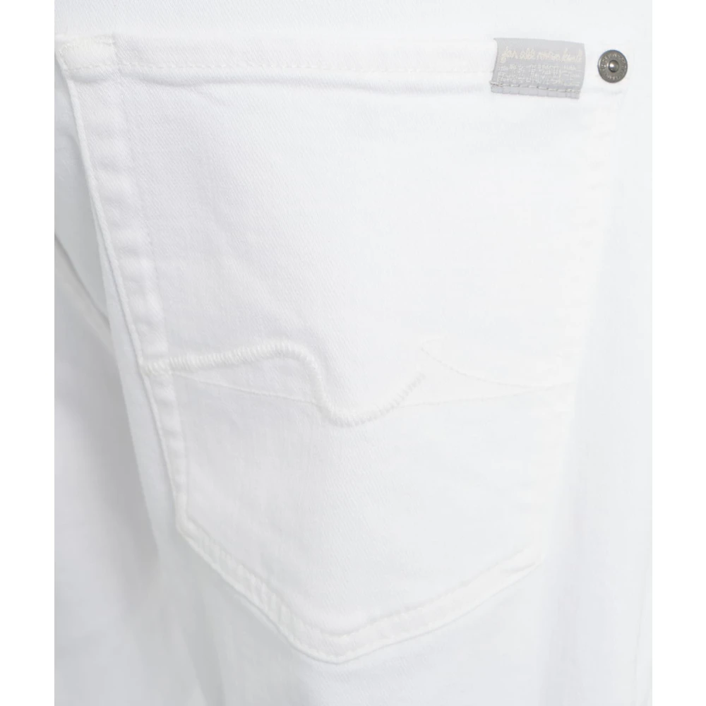 7 For All Mankind Witte Straight Jeans 'The Straight Plan' White Heren