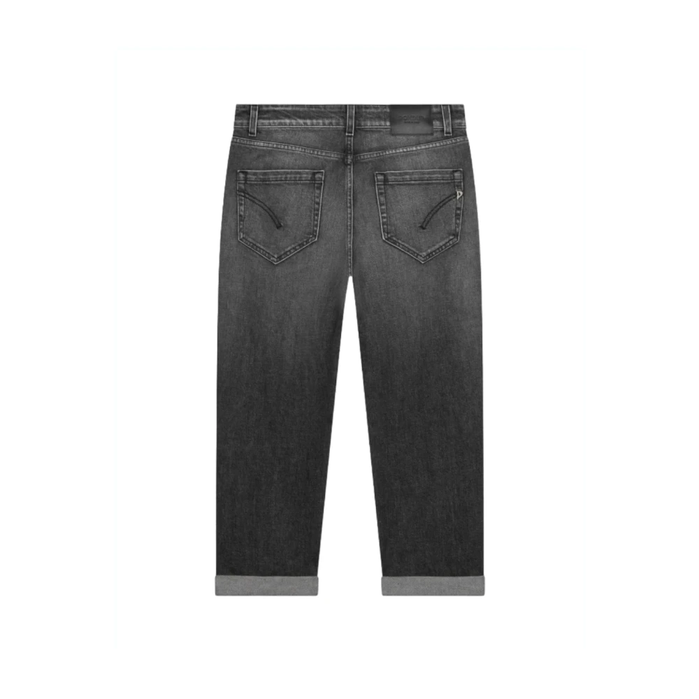 Dondup Zwarte Loose Fit Enkel Lengte Jeans Black Dames