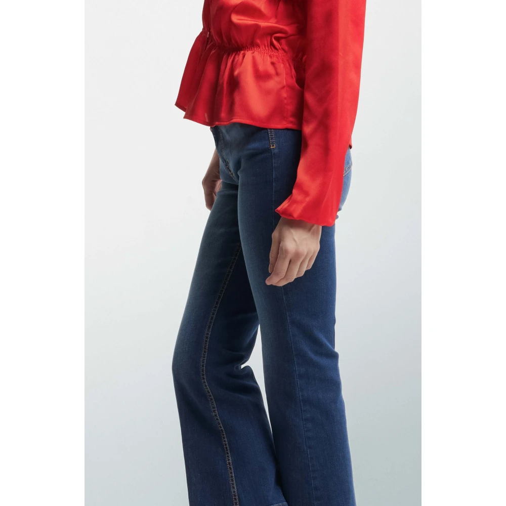 Kocca Flared Cropped Jeans Blue Dames
