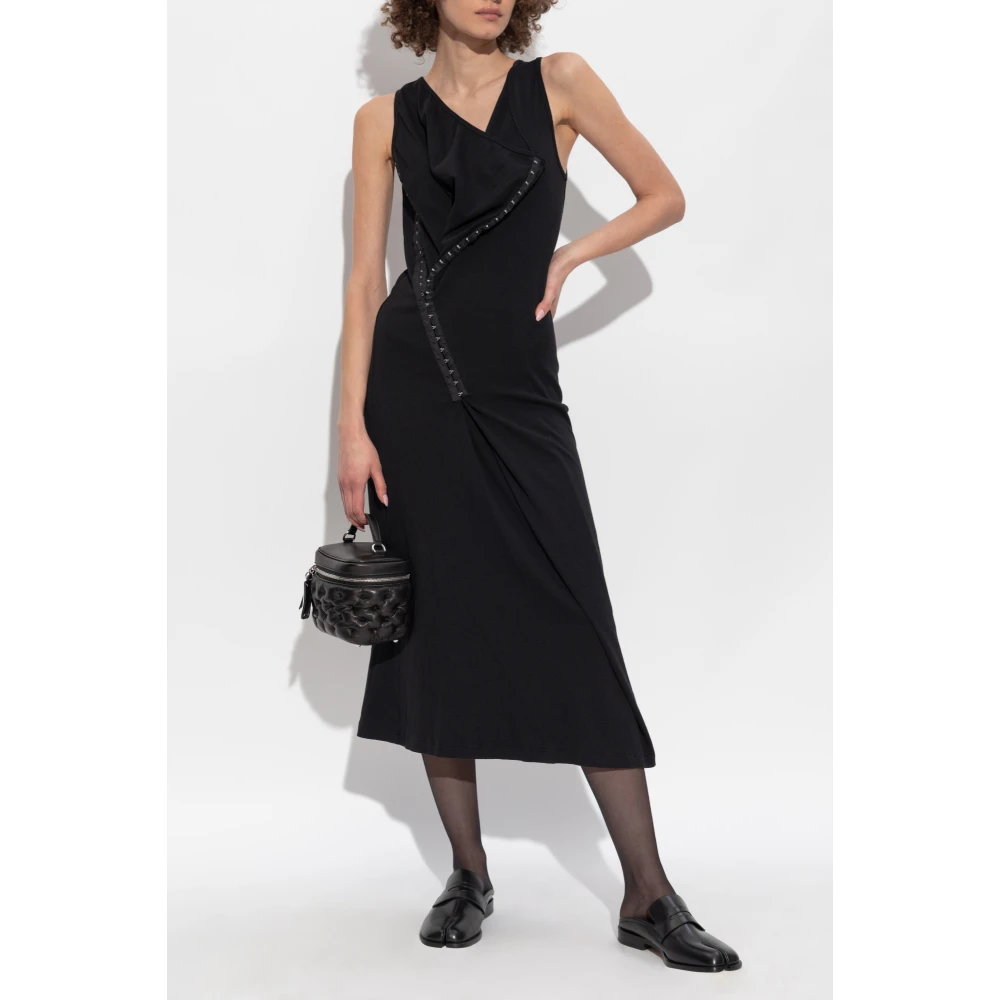 MM6 Maison Margiela Asymmetrische Getailleerde Jurk met Haken Black Dames