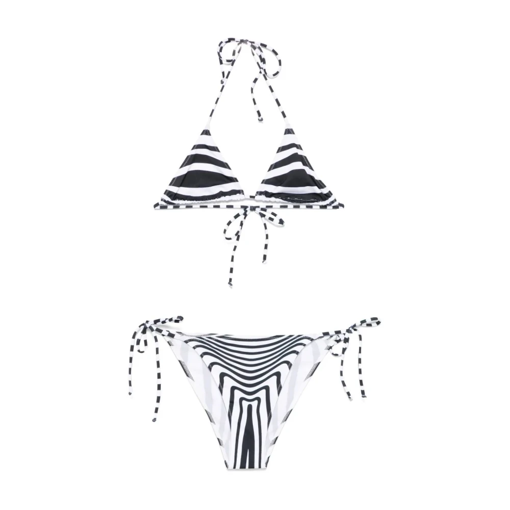 Jean Paul Gaultier Gestreepte Bikini Set Bodymorphing Black Dames