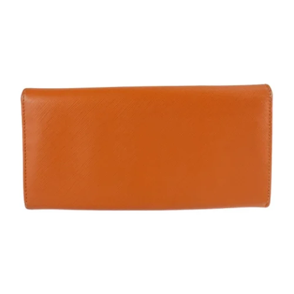 Salvatore Ferragamo Pre-owned Leather wallets Orange Dames