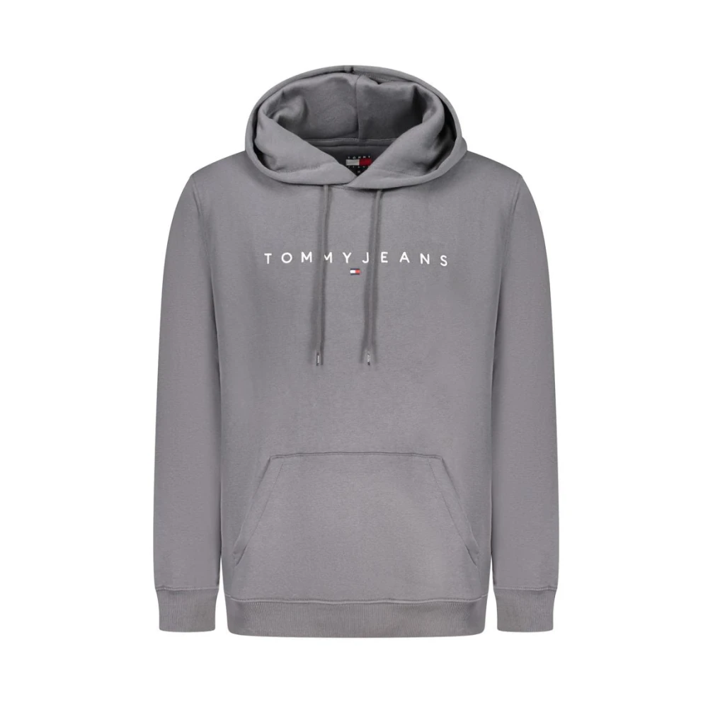 Tommy Hilfiger Men's Gray Hoodies,, Hooded Sweatshirt Cotton Extra Large