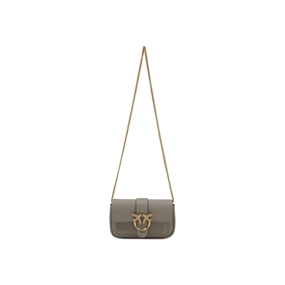 Pinko Women's Gray Cross Body Bags, One Size, Leather Shoulder Bag