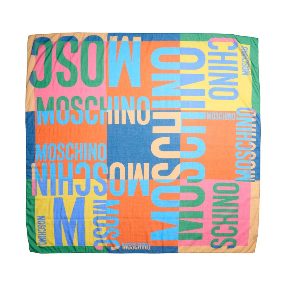 Moschino Groene Zijden Blend Logosjaal Multicolor Dames