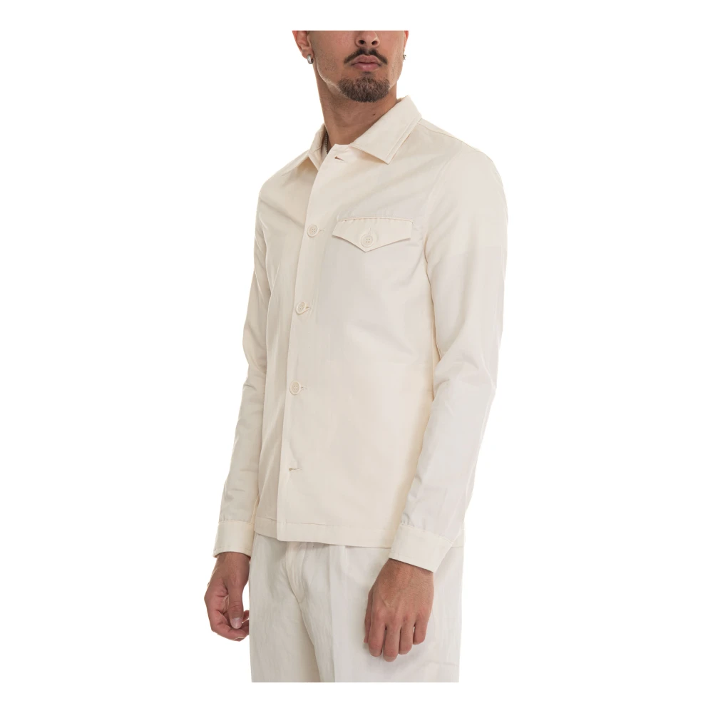 Hindustrie Knoopsluiting Overshirt met Borstzak Beige Heren