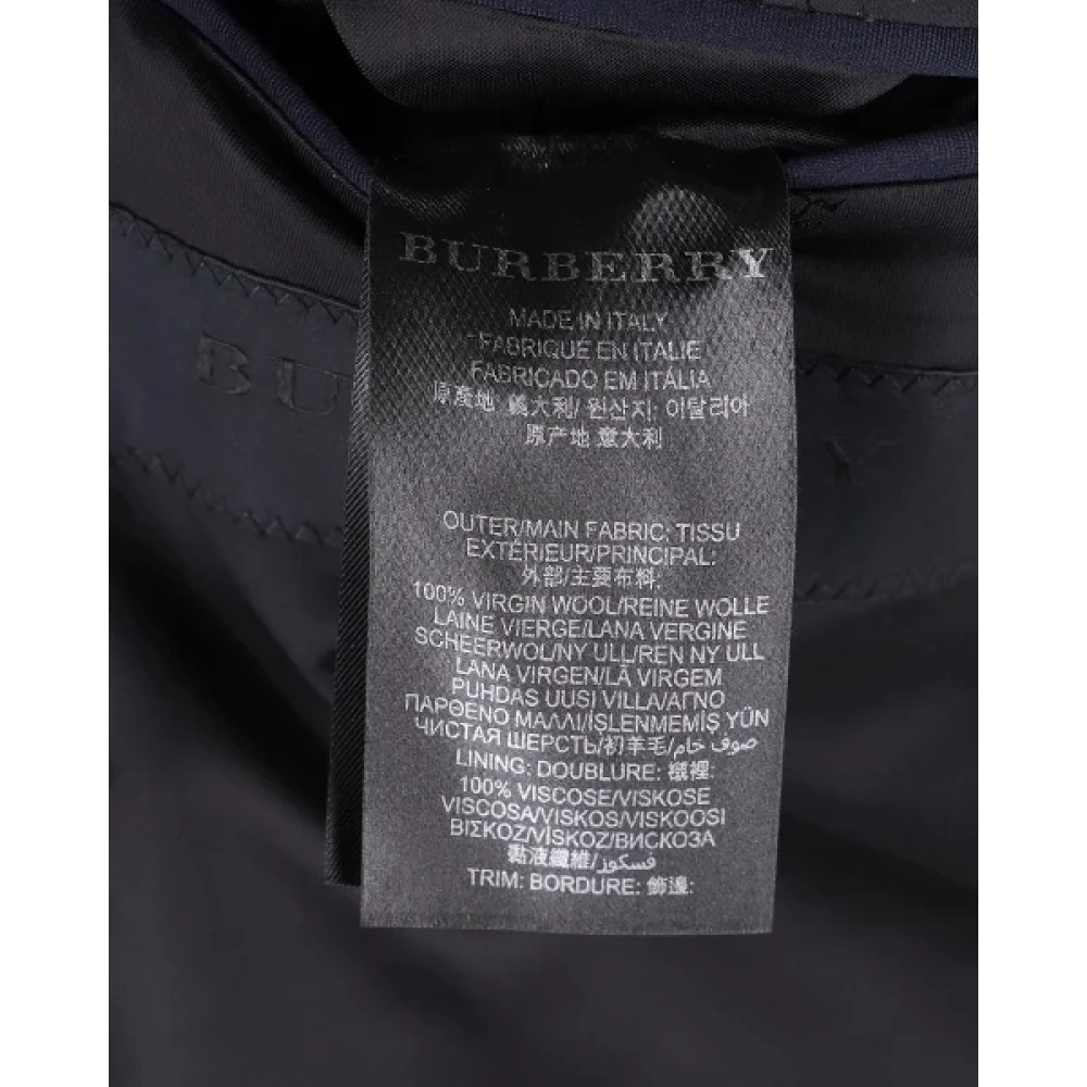 Burberry Vintage Pre-owned Wool outerwear Blue Heren