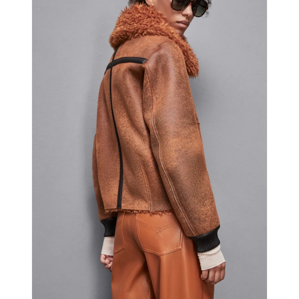 PATRIZIA PEPE Omkeerbare Korte Jas Stijl 2O0139E054 Brown Dames