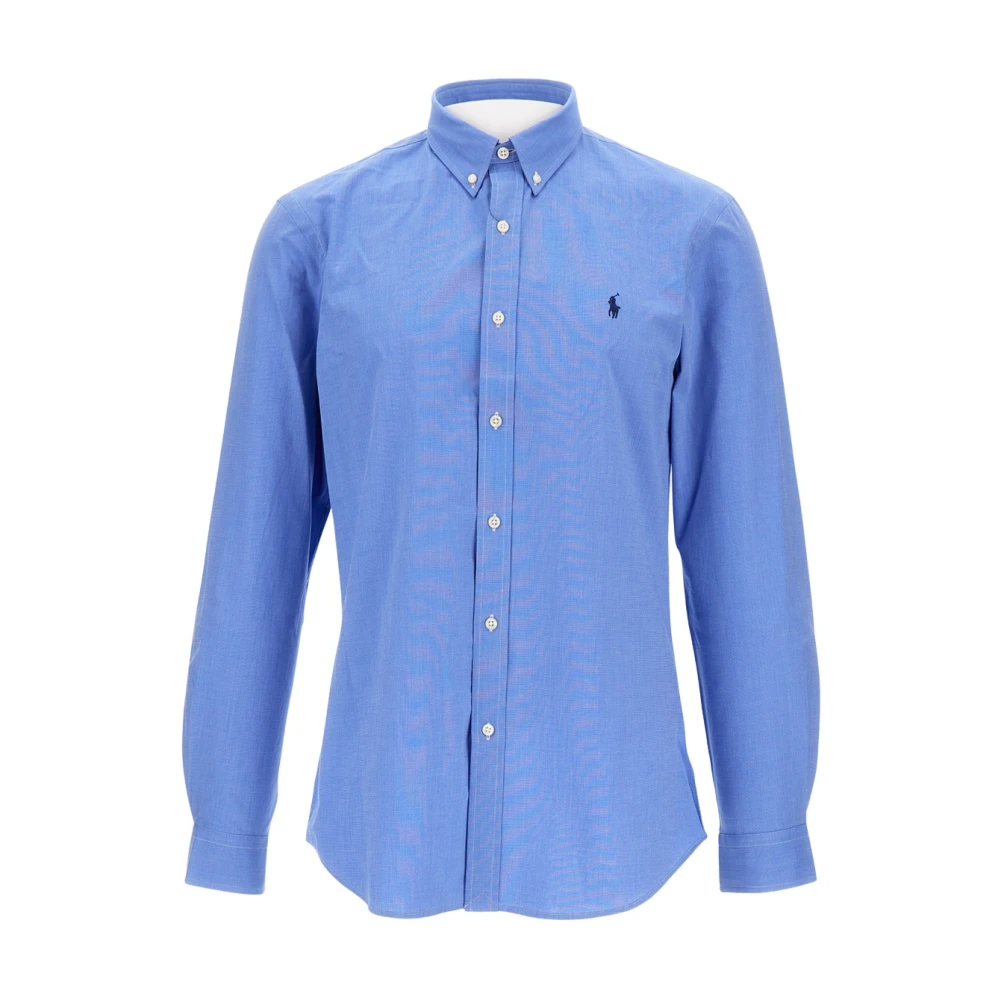 Polo Ralph Lauren Men's Blue Cotton Shirt With Logo