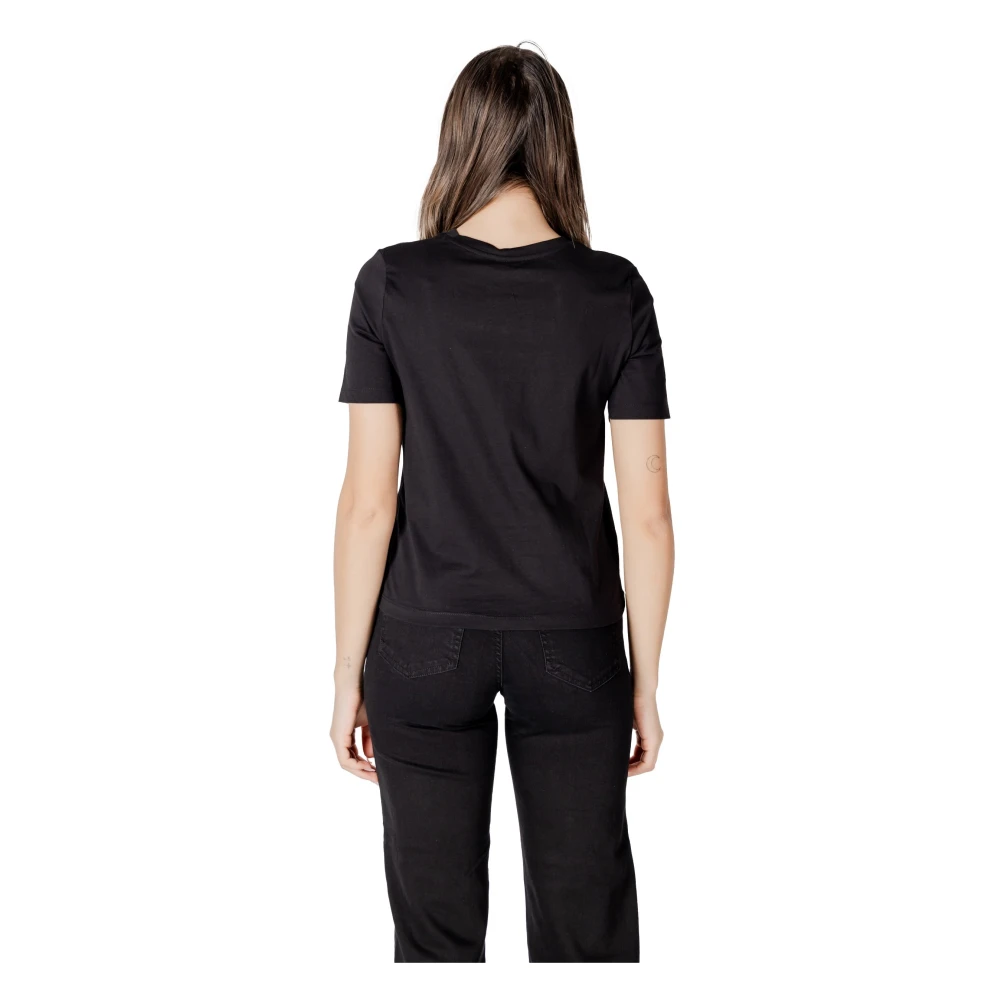 Jacqueline de Yong Zwart Bedrukt Katoenen T-Shirt Black Dames
