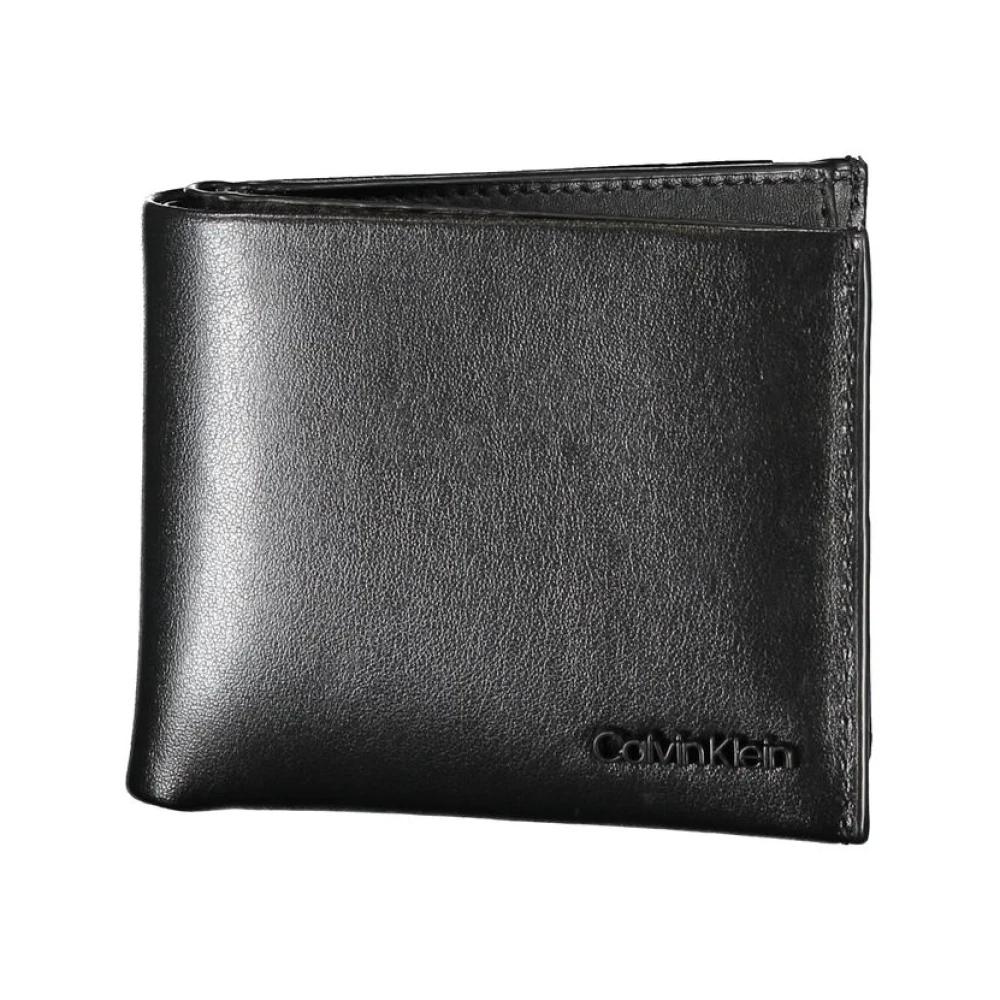 Calvin Klein Elegante zwarte leren portemonnee met Rfid Black Heren