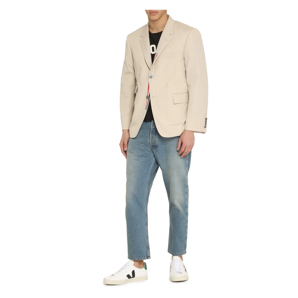 Thom Browne Techno Blazer met Reverskraag Beige Heren
