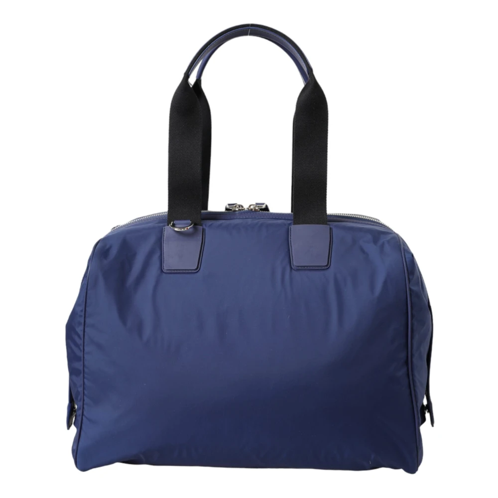 Dolce & Gabbana Blauwe Nylon-Kalfsleren Schoudertas Blue Heren