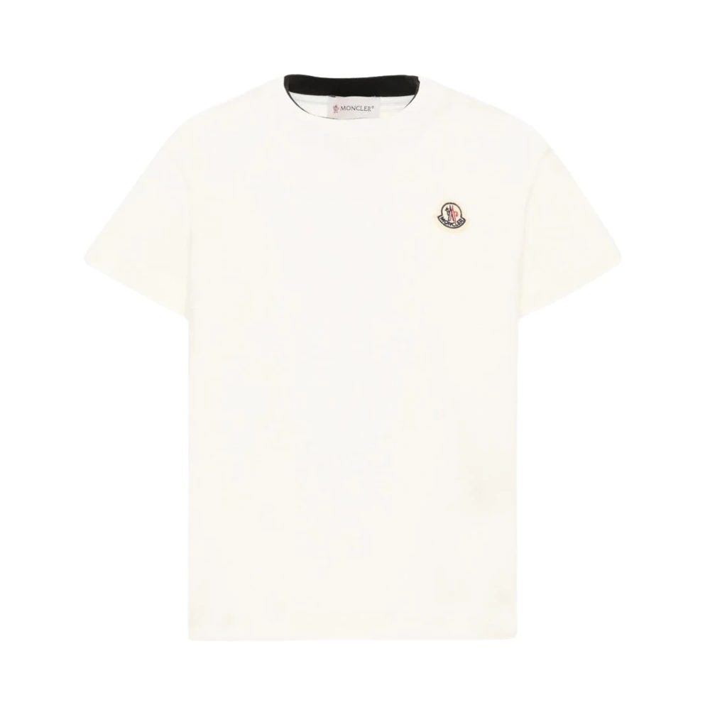 Moncler , Kids Short Sleeve T-Shirts, Unisex, White, 14 Y, Archive Logo T Shirt