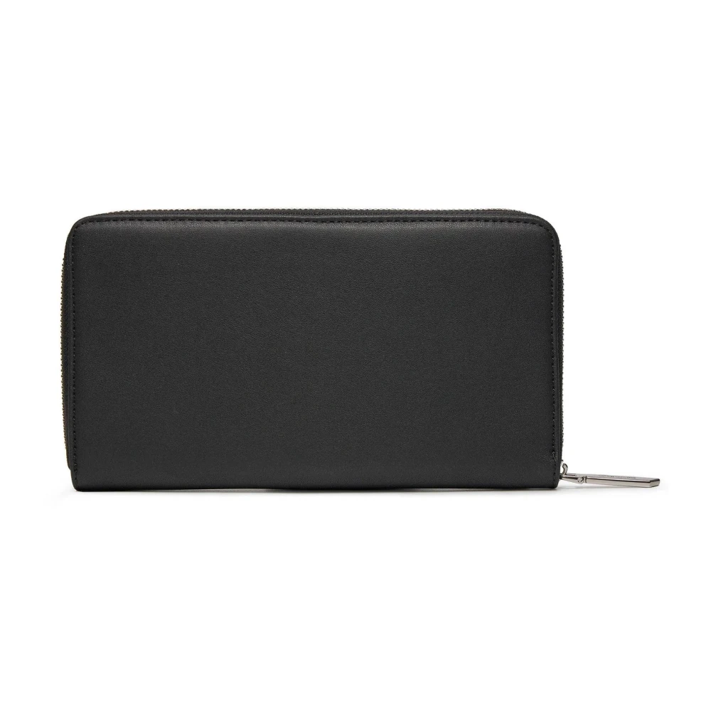Calvin Klein Zwarte ritsportemonnee van polyester-polyurethaan Black Dames