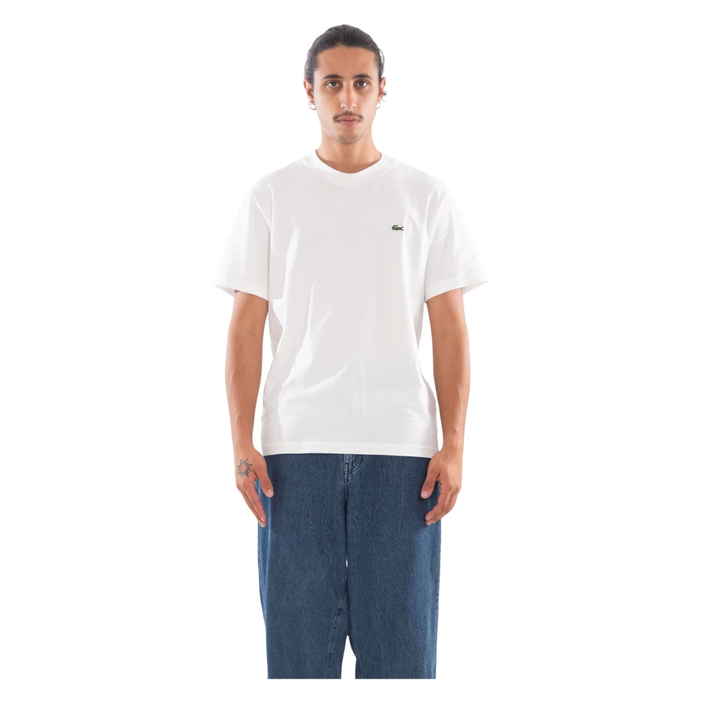 Lacoste Witte Croc Tee Klassieke Stijl White Heren