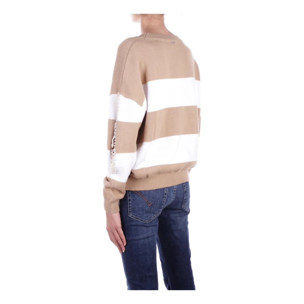 Liu Jo Beige Sweater met Cut-Out Details Multicolor Dames