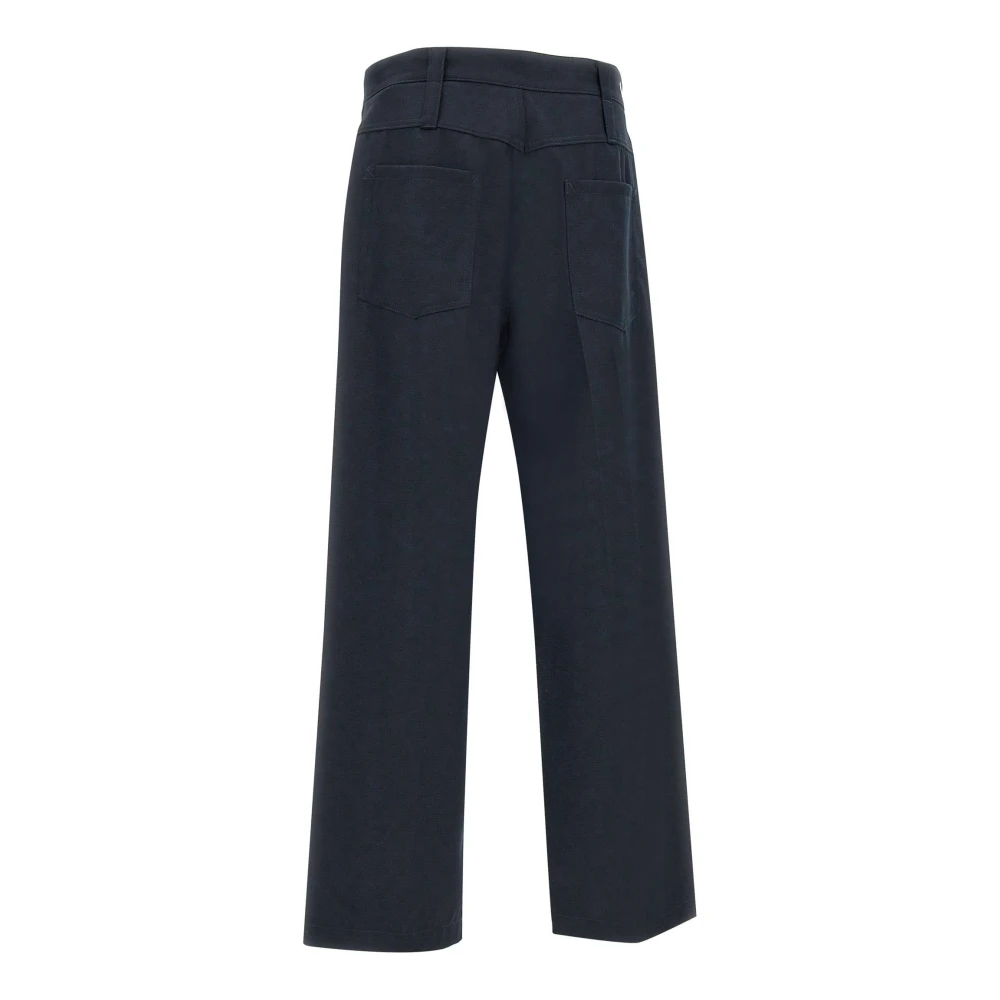 Emporio Armani Heren wolmix blauwe broek Blue Heren