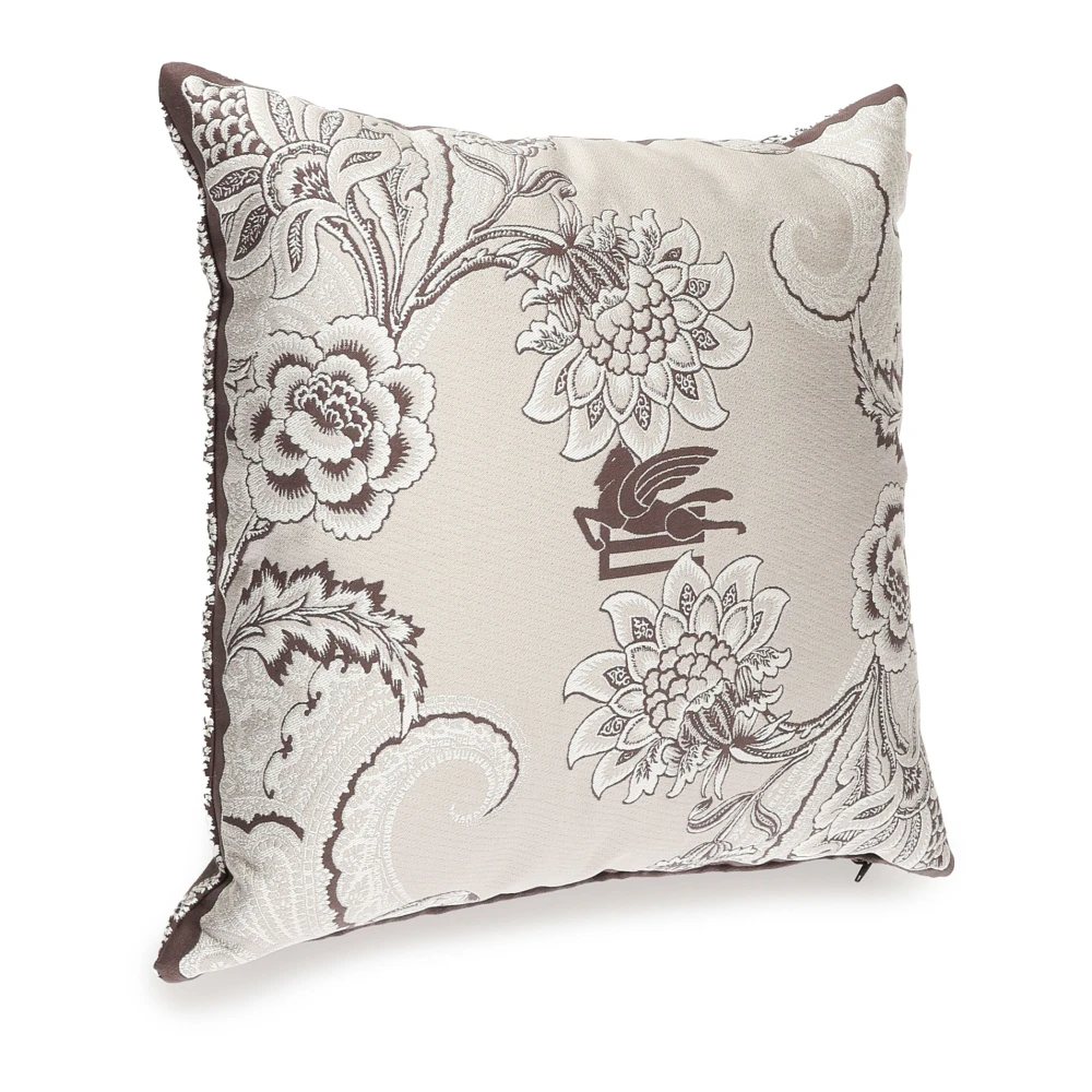 ETRO Witte Jacquard Kussen Woonaccessoires White Unisex