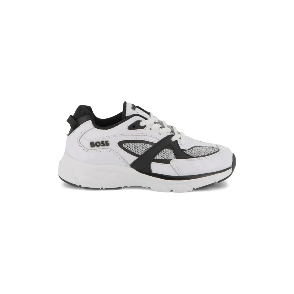 Hugo Boys Multicolor Kids Sneakers, 31 Eu, White Trainers Mesh Panels Rubber Sole