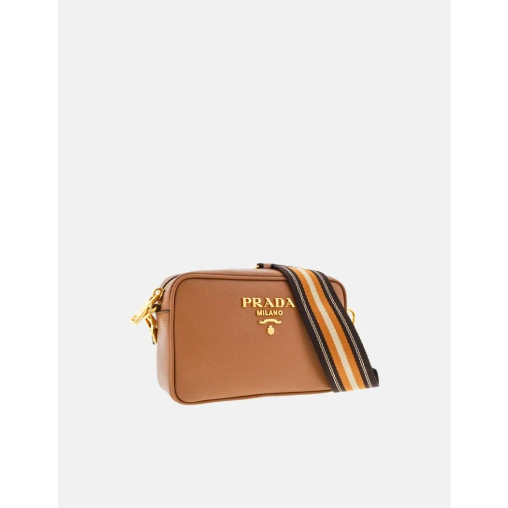 Prada Mini Camel Phenix Leren Tas Brown Dames