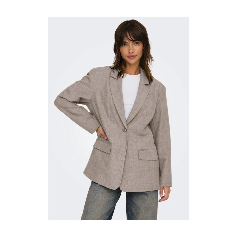 Only Boyfriend Melange Blazer Beige Dames