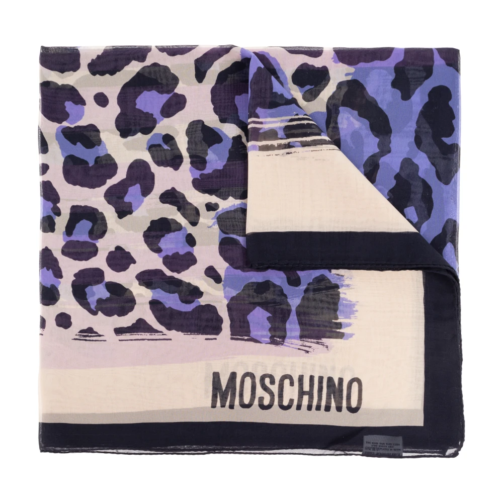 Moschino Zijden sjaal met dierenmotief Purple Unisex