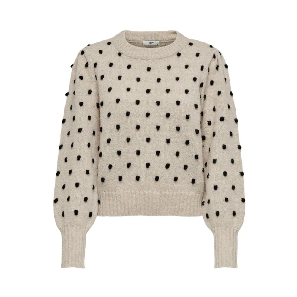 Jacqueline de Yong Beige Pom Gebreide Trui Beige Dames