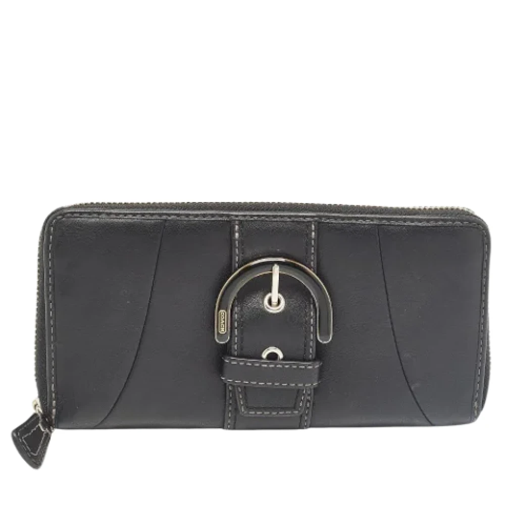Coach Pre-owned Leather wallets Black Dames