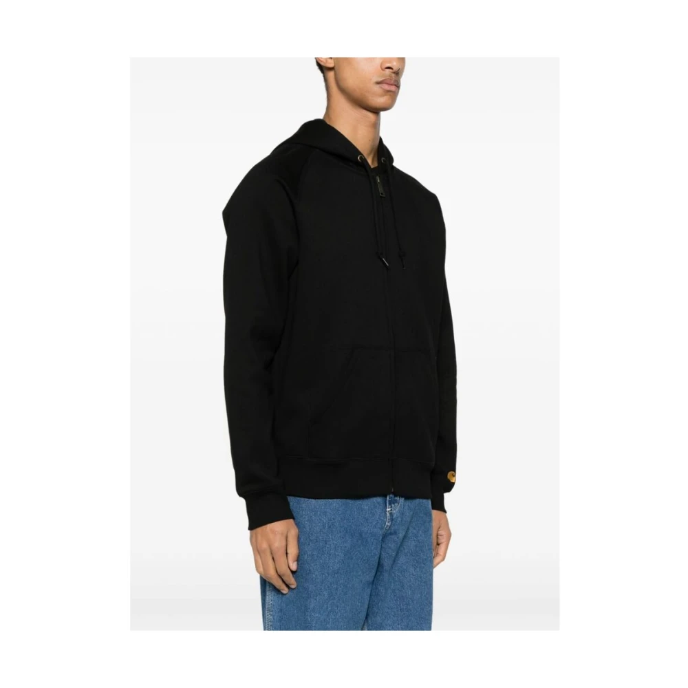 Carhartt WIP Zwart Goud-Tone Sweatshirt met Geborduurd Logo Black Heren