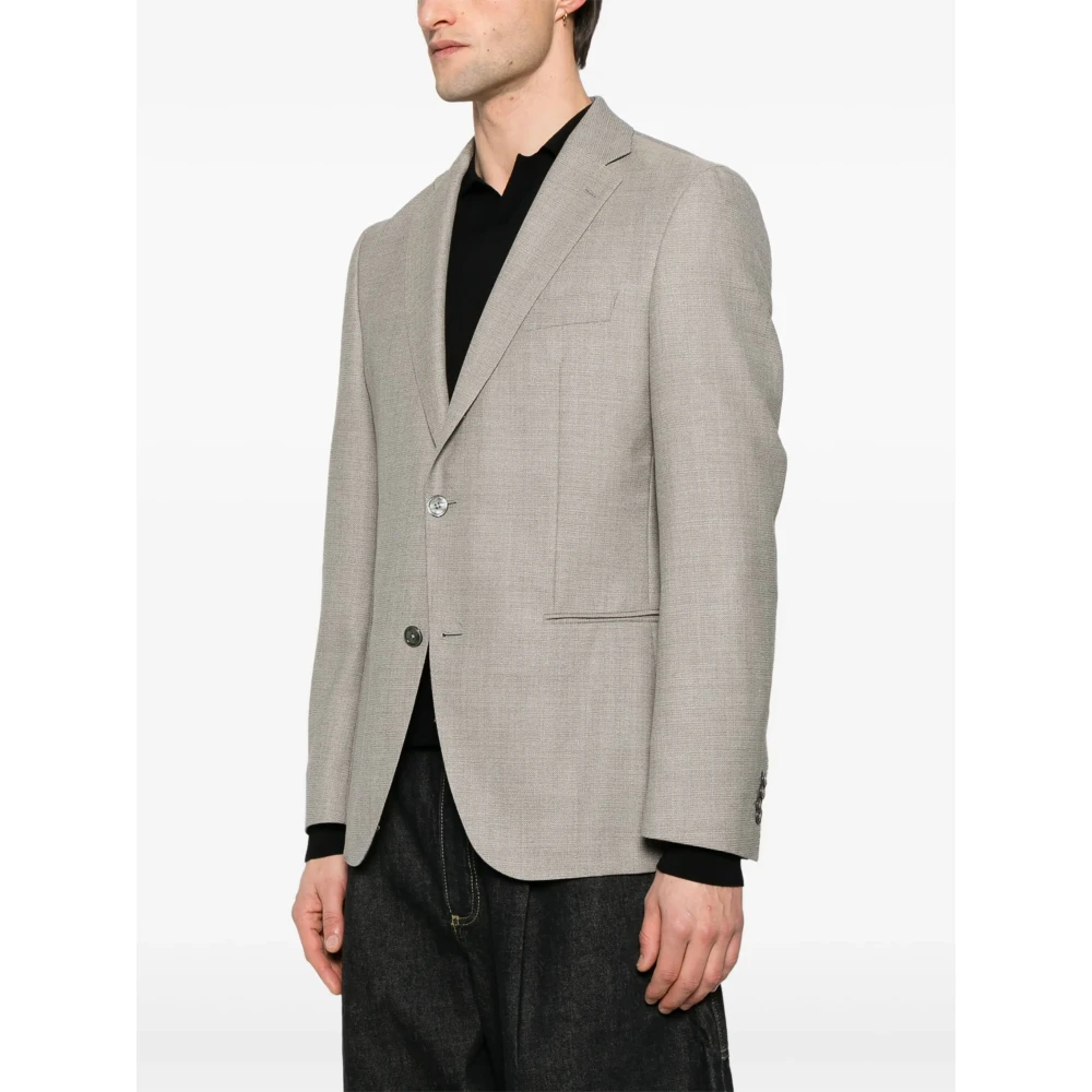 Hugo Boss Wollen blazer met 2 knopen Beige Heren