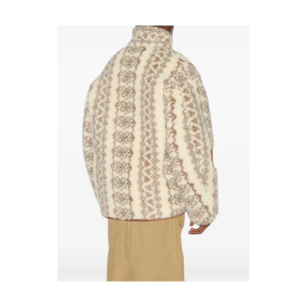Isabel marant Shearling Gebreide Hoge Hals Jas Multicolor Heren