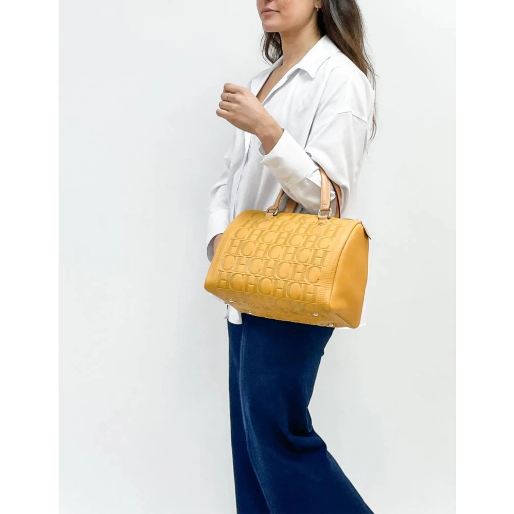 Carolina Herrera Andy 7 Tatuado Mimosa Leren Tas Yellow Dames