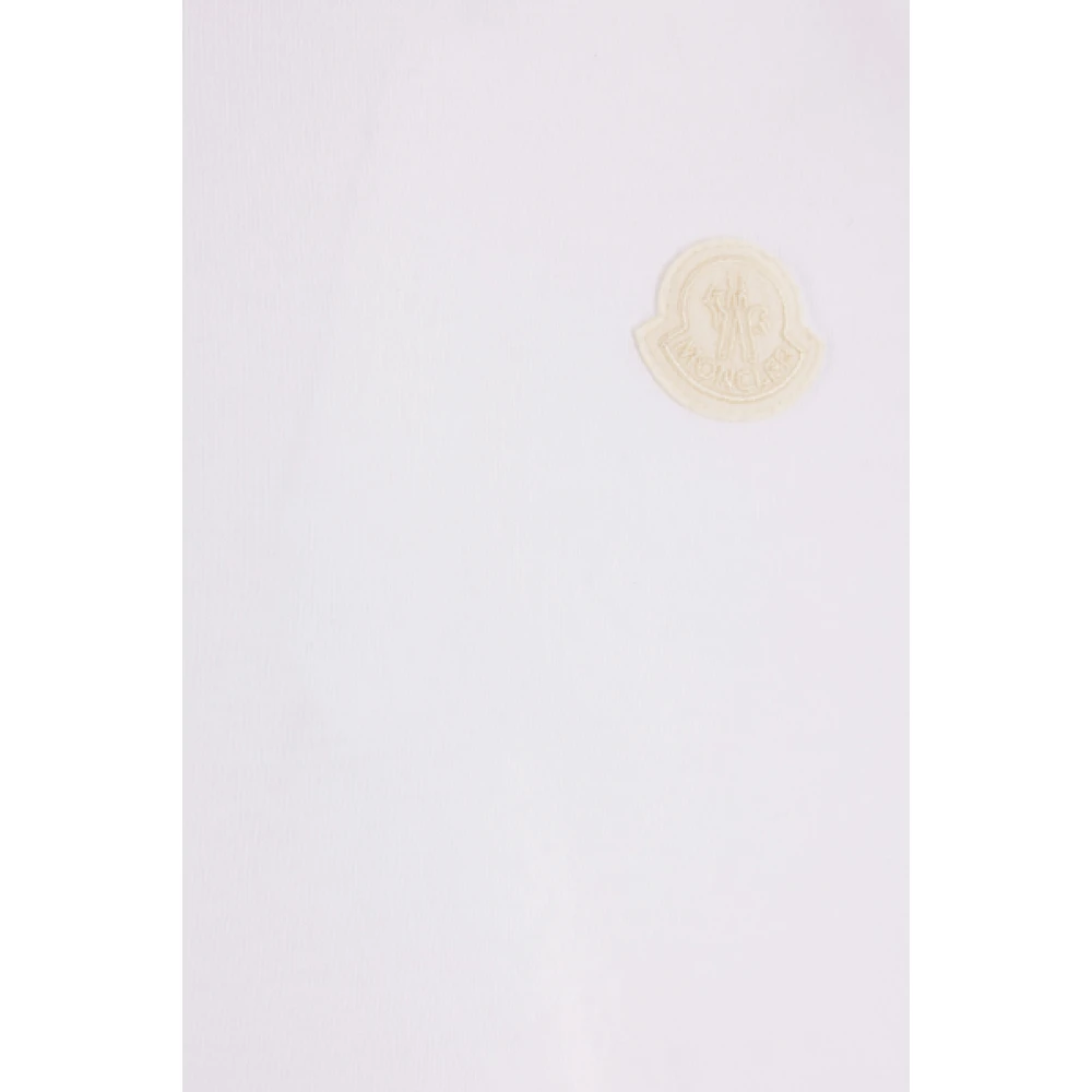 Moncler Wit Katoenen Poloshirt met Logopatch White Heren