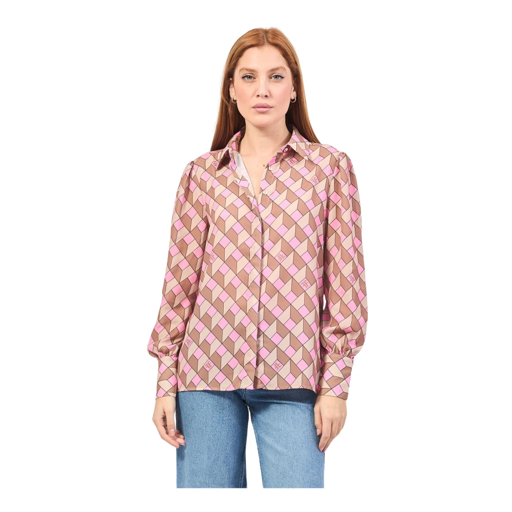 Fracomina Abstract Patroon Klassieke Shirt Multicolor Dames