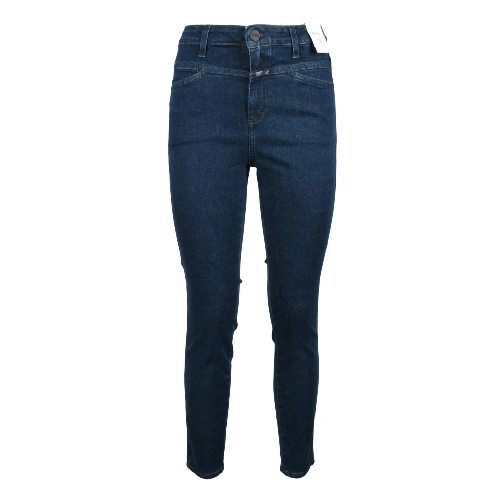 Closed Katoen Elastaan Broek Blue Dames