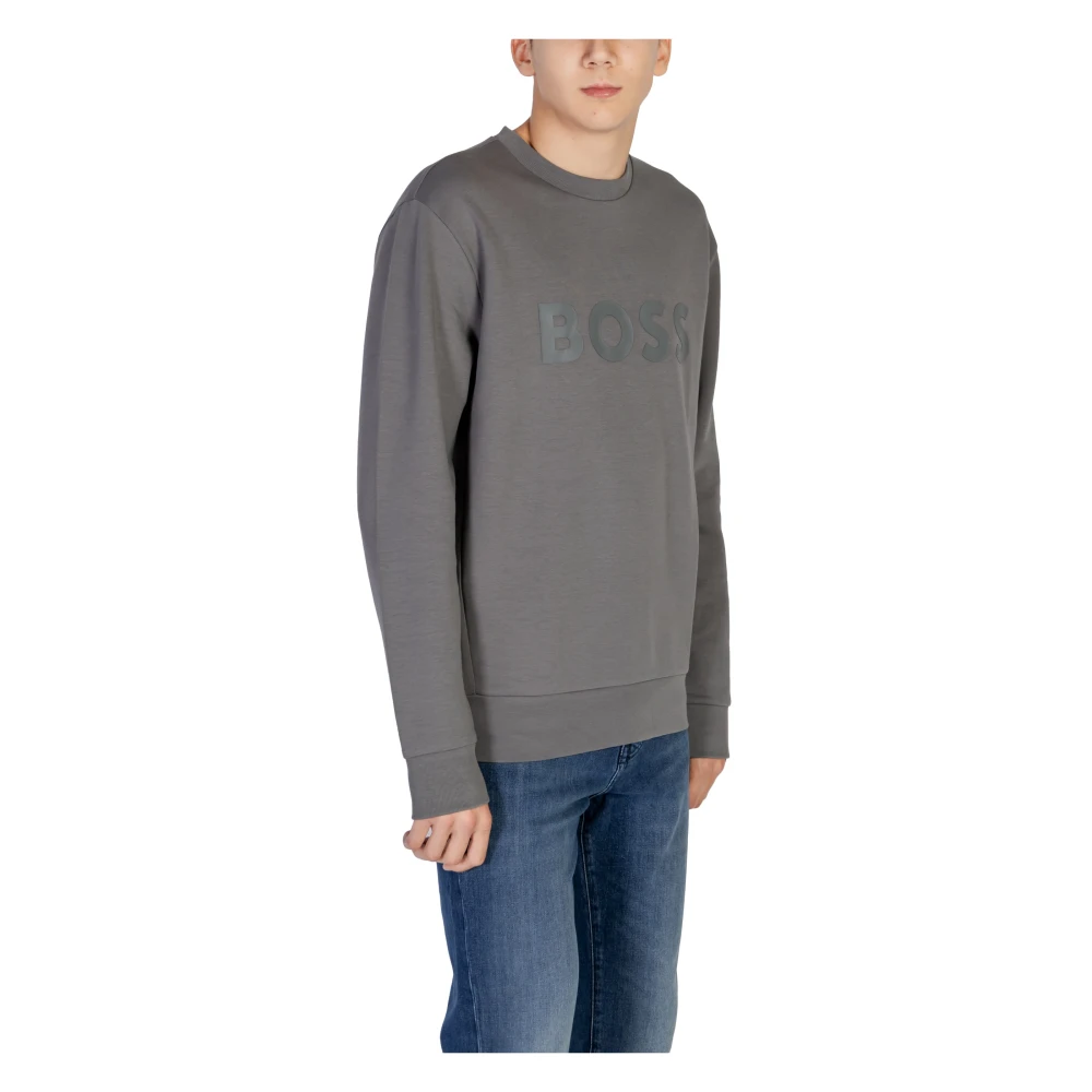 Hugo Boss Heren Sweatshirt Herfst Winter Collectie Katoenmix Gray Heren