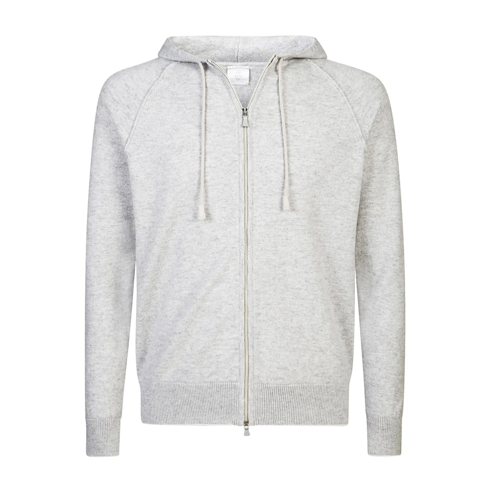 Eleventy Kashmir Hoodie med Dragkedja Gray, Herr