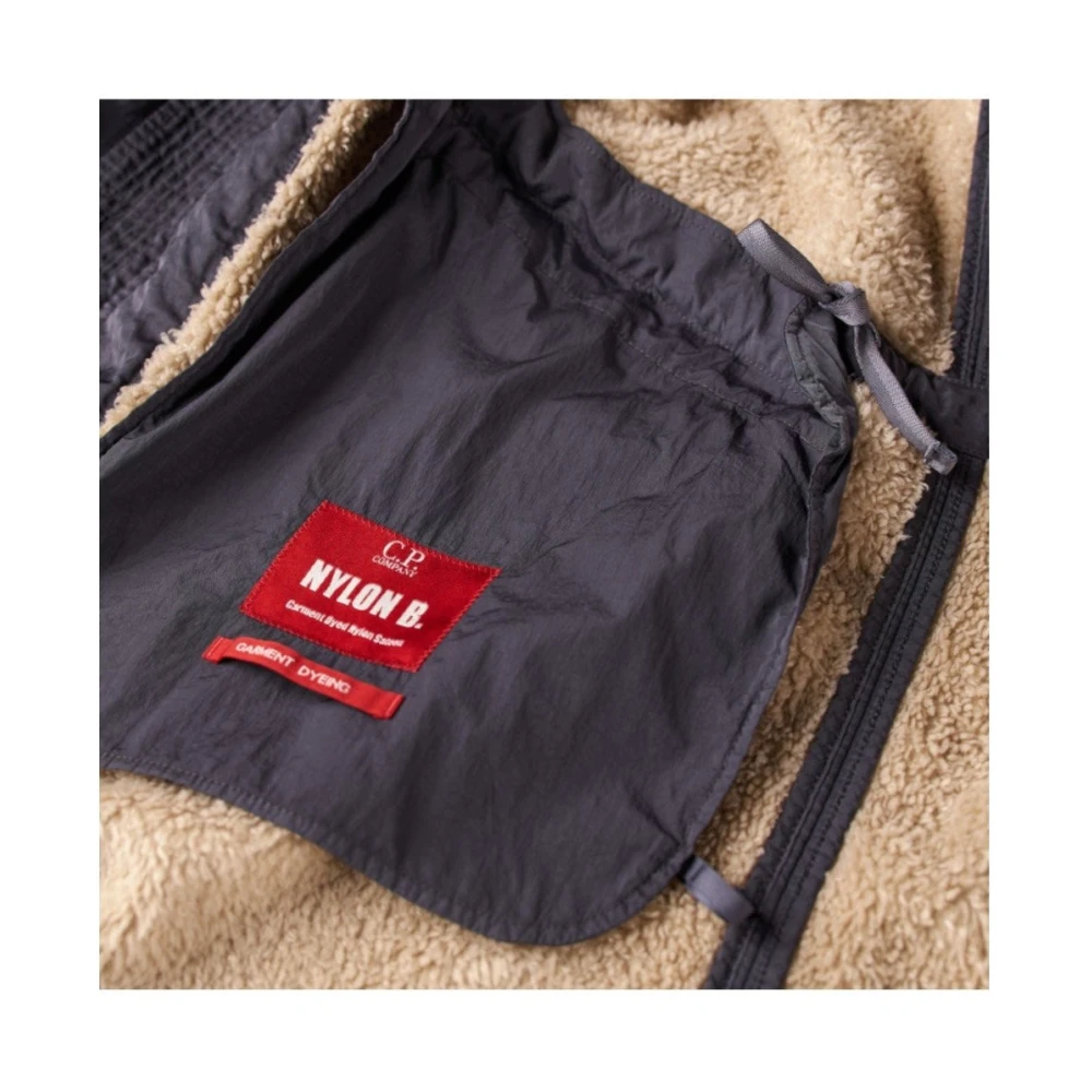 C.P. Company Zwarte Zand Nylon Parka met Lens Black Heren