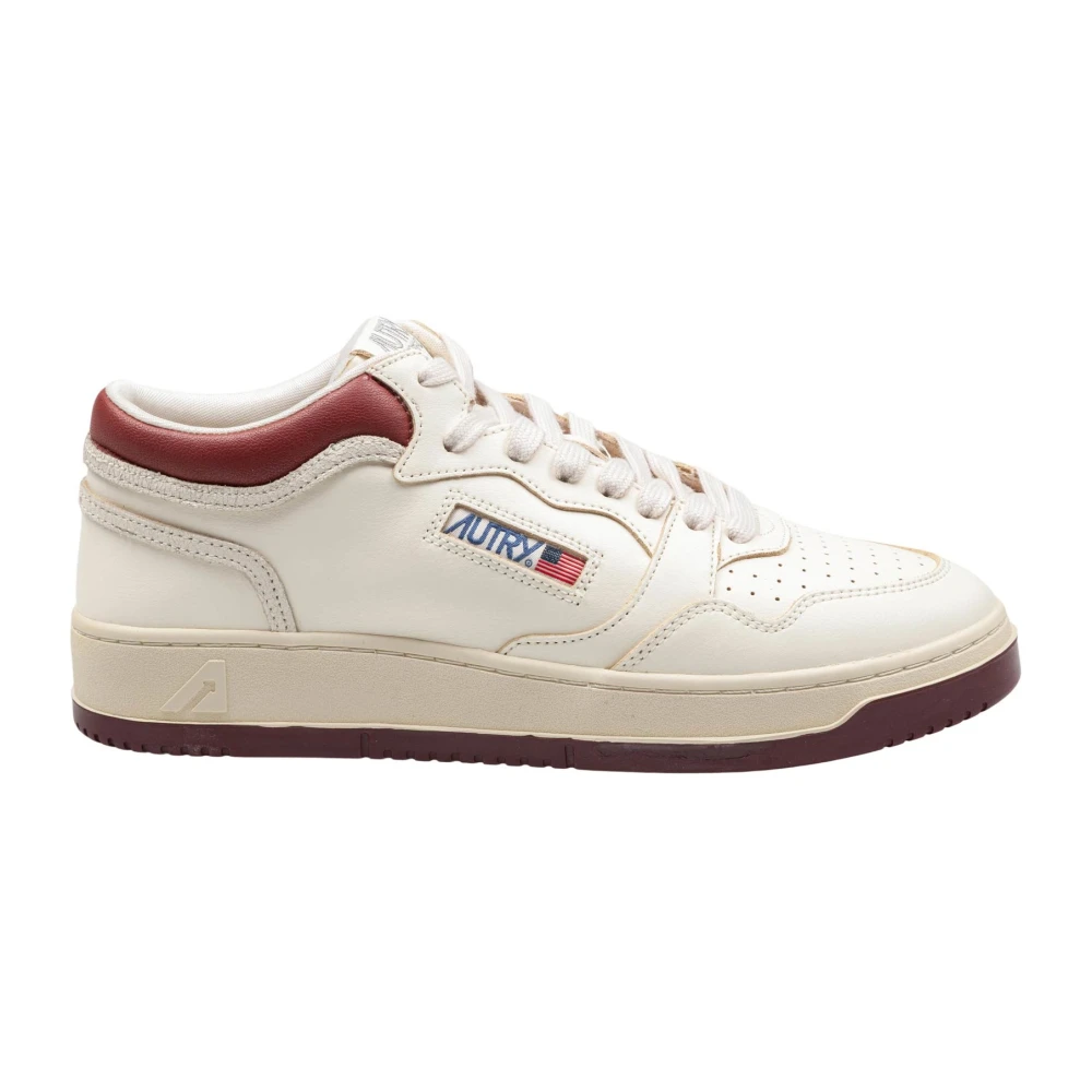 Autry Witte leren sneakers met schubbenstructuur Heren Schoenen