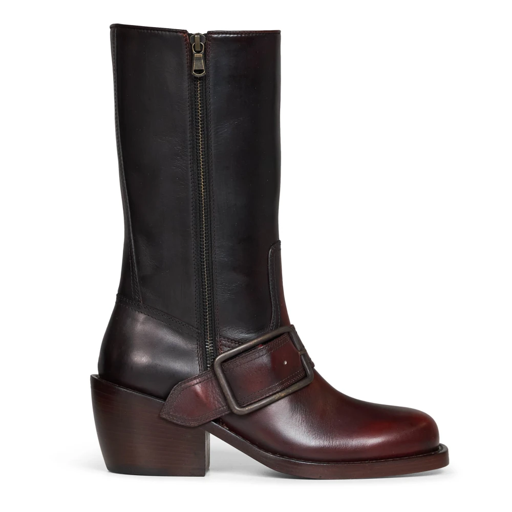 DRIES VAN NOTEN | Stivaletti con maxi fibbia in pelle spazzolata cuoio | Donna | 37 - Immagine 5