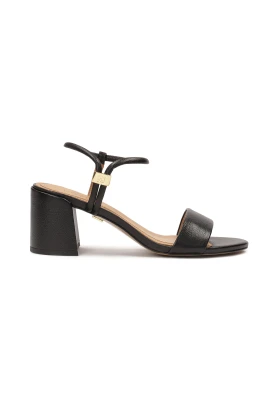 Svarta slip-on post sandaler