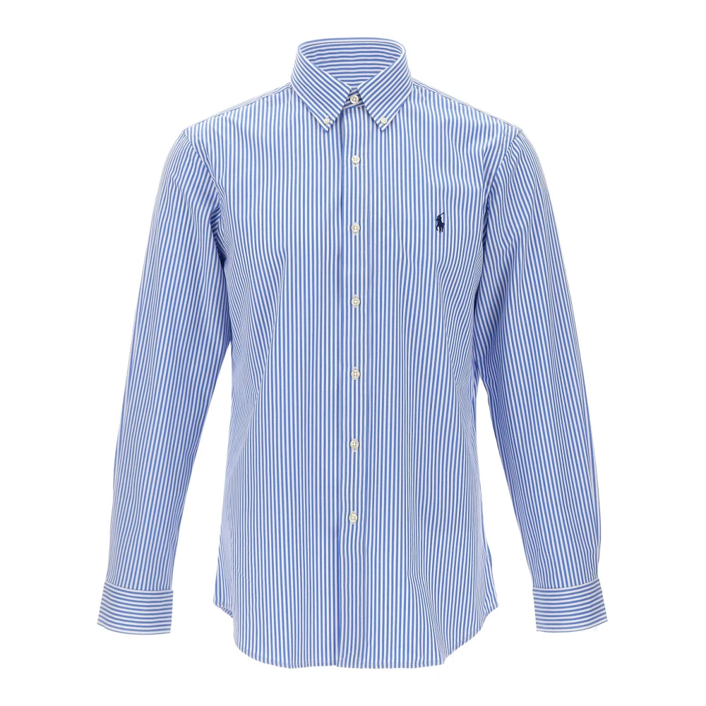 Polo Ralph Lauren Men's Blue Striped Stretch Poplin Shirt
