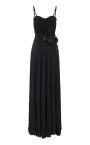 robe-longue-noire-florale